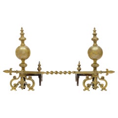 Antique French Bronze Andirons