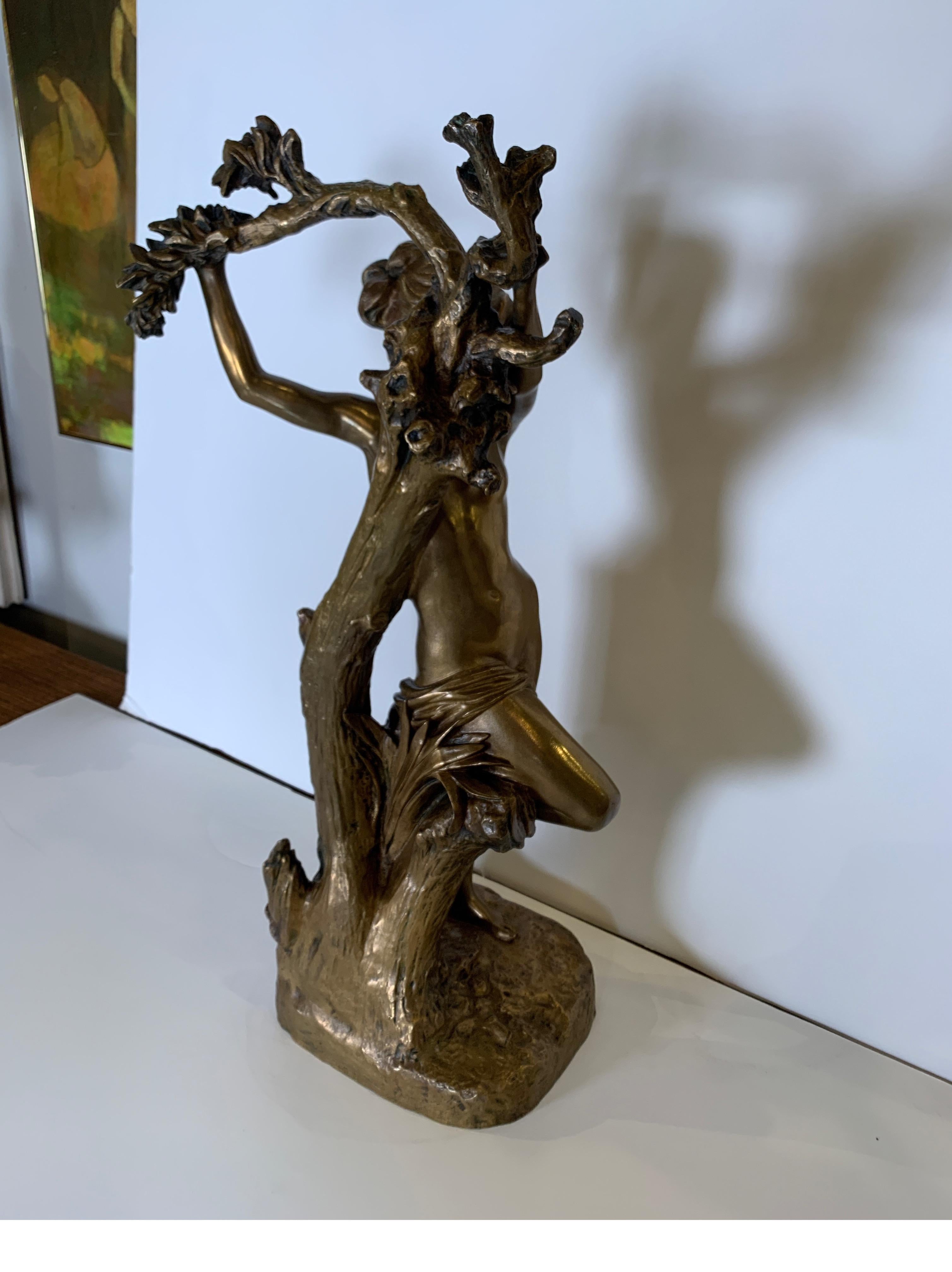 19th Century Antique French Bronze Art Nouveau Nude Sculpture