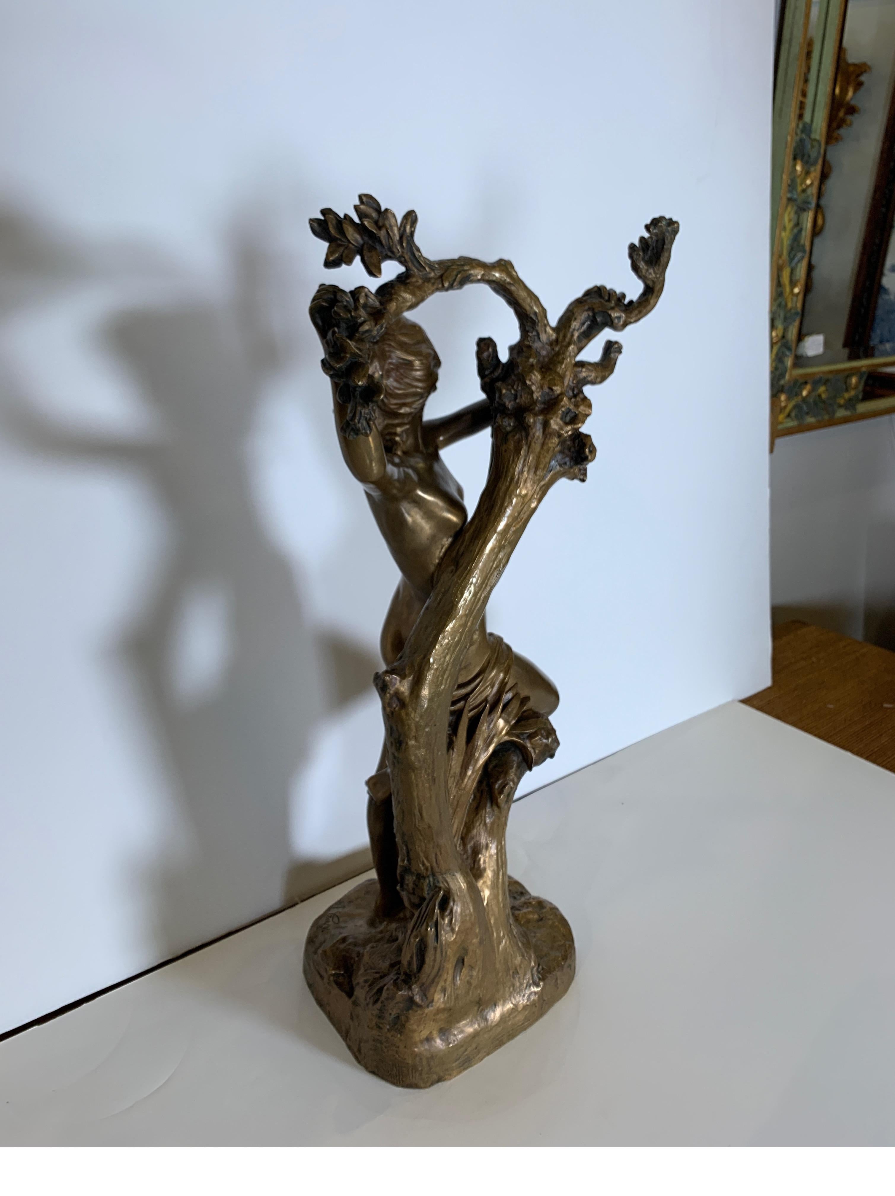 Antique French Bronze Art Nouveau Nude Sculpture 1