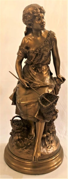 Antique French Bronze Auguste Moreau Statue, circa 1900