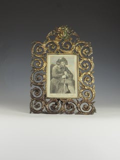 Marco de Fotos Antiguo Barroco Francés de Bronce (Estampado)