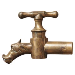 Antique French Bronze Barrel Spout, 19th Century