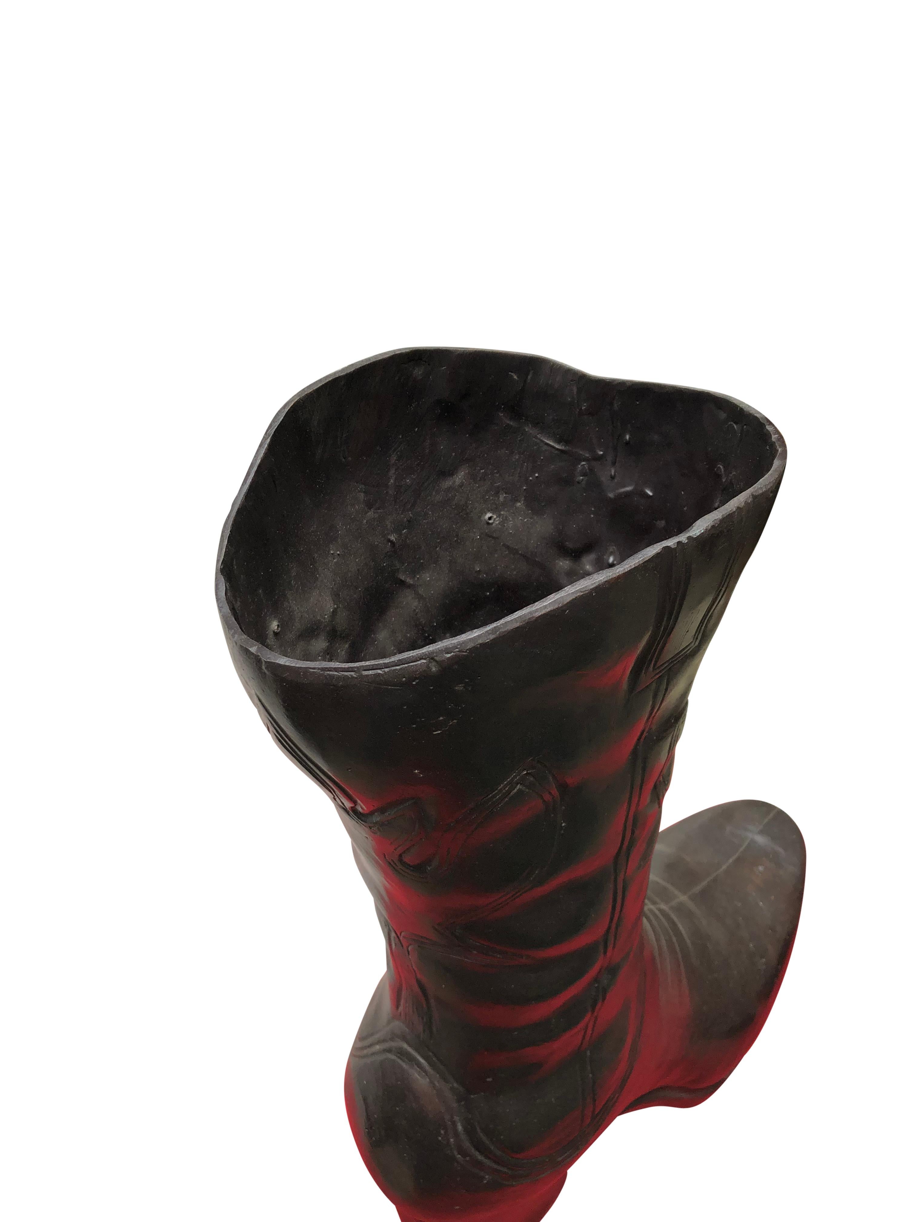 Antique French Bronze Boot Casting Vase Urn Cowboy, 20th Century In Excellent Condition For Sale In London, GB