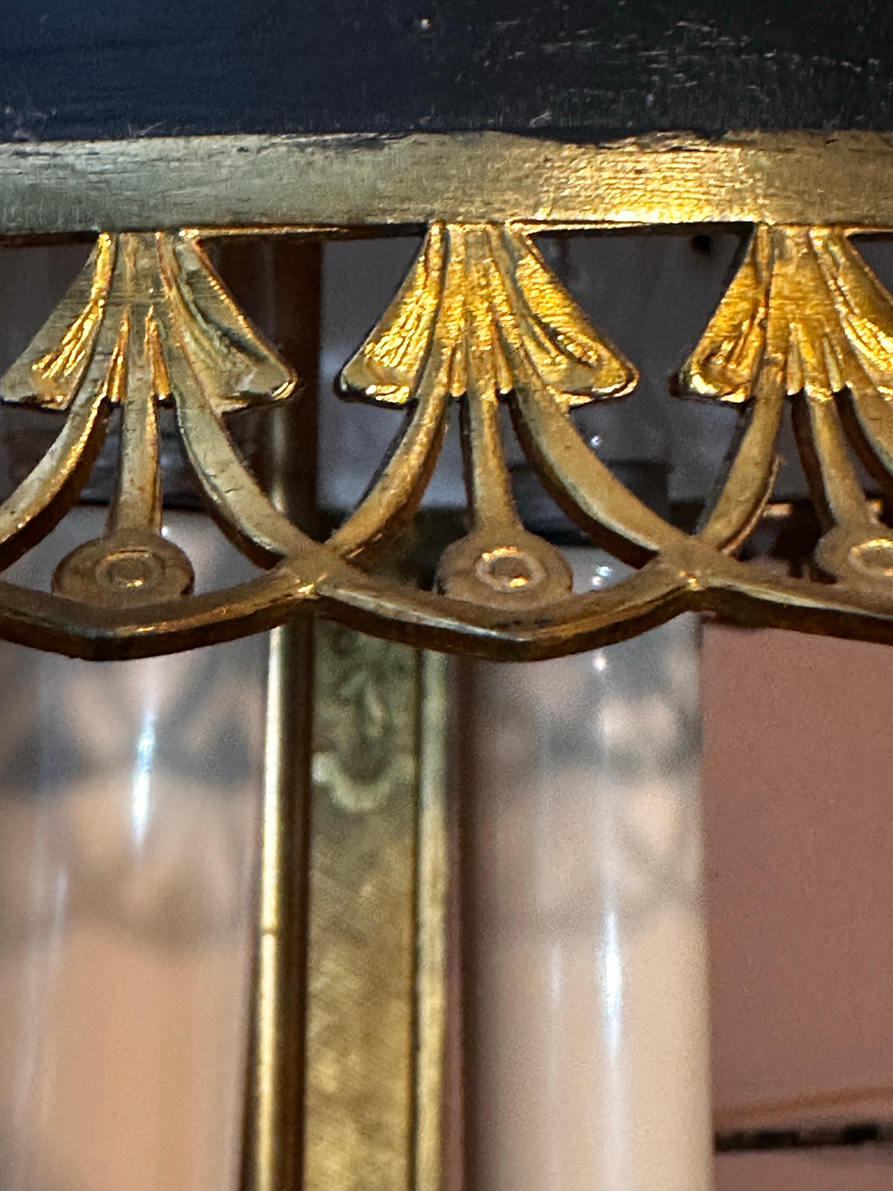 Antique French Bronze bouillote lamp with Tole shade For Sale 6