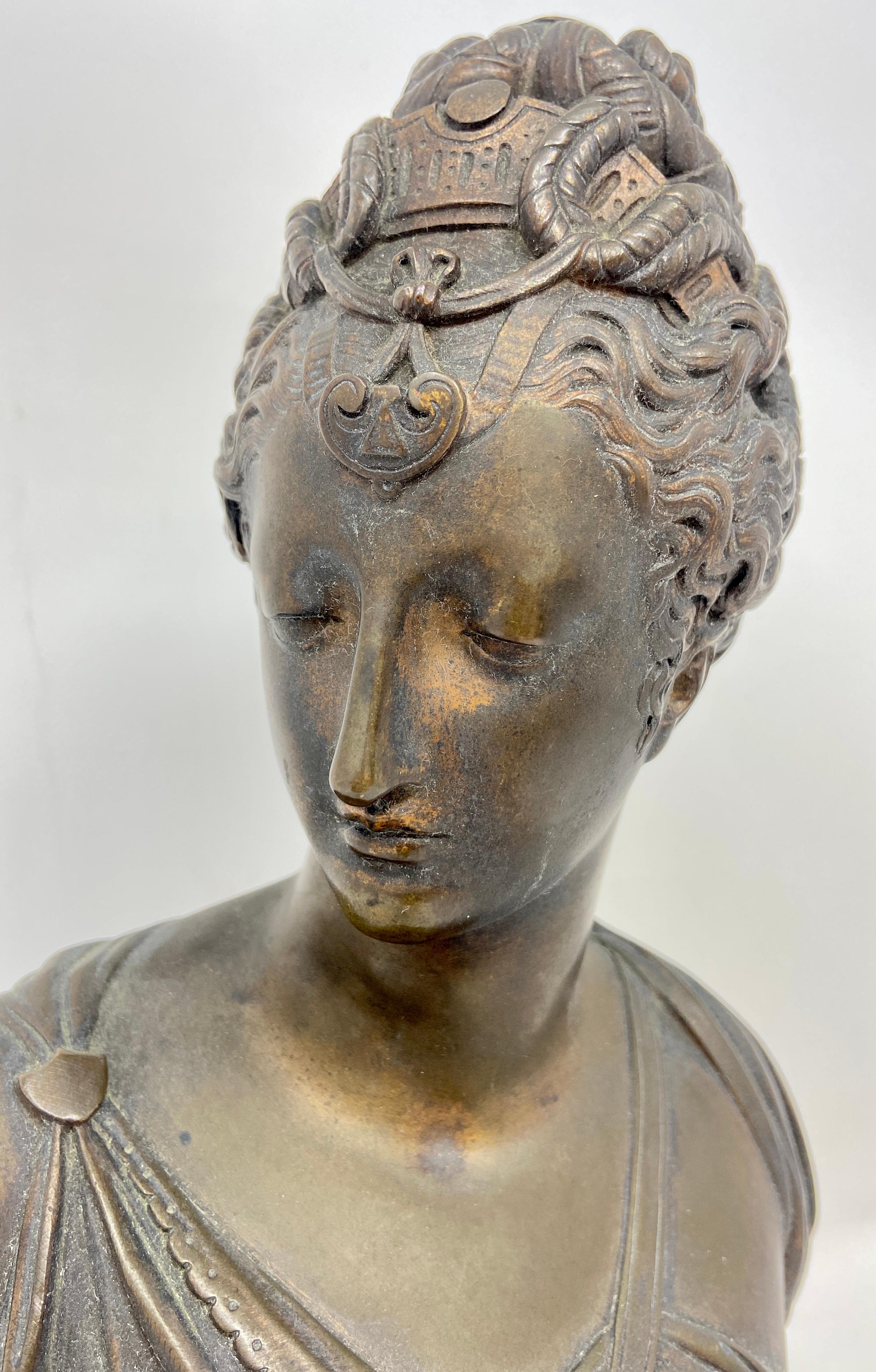 Antique French Bronze Bust of French Courtier 