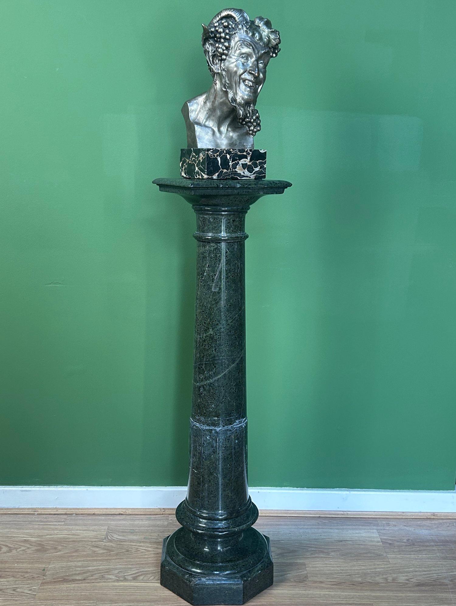 Antique French Escultura de busto de bronce de un sátiro / fauno de Alix Marquet - 1914 Art Nouveau en venta
