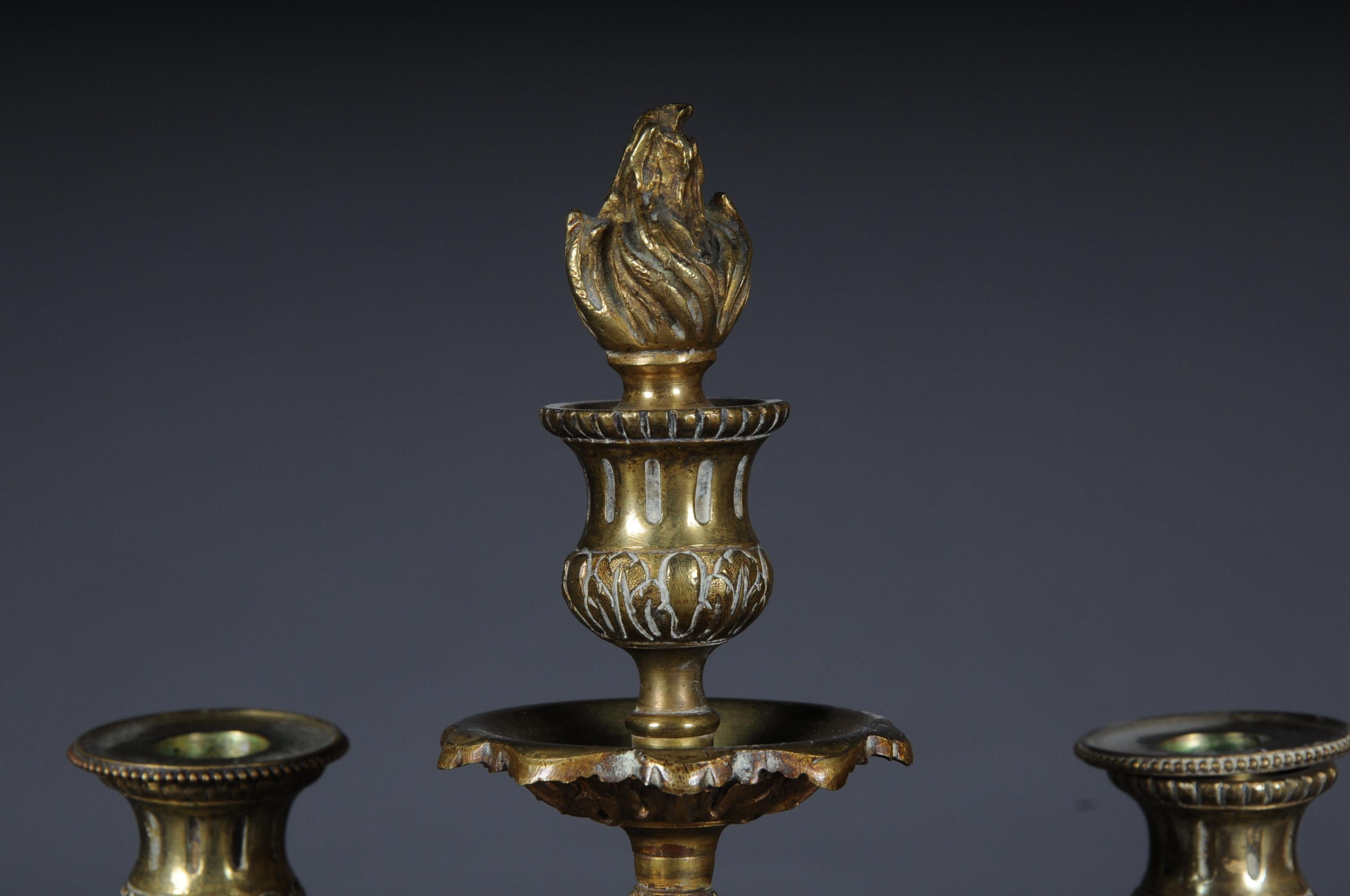 Antique French Bronze Candelabra / Candelabro Louis Seize XVI in vendita 3