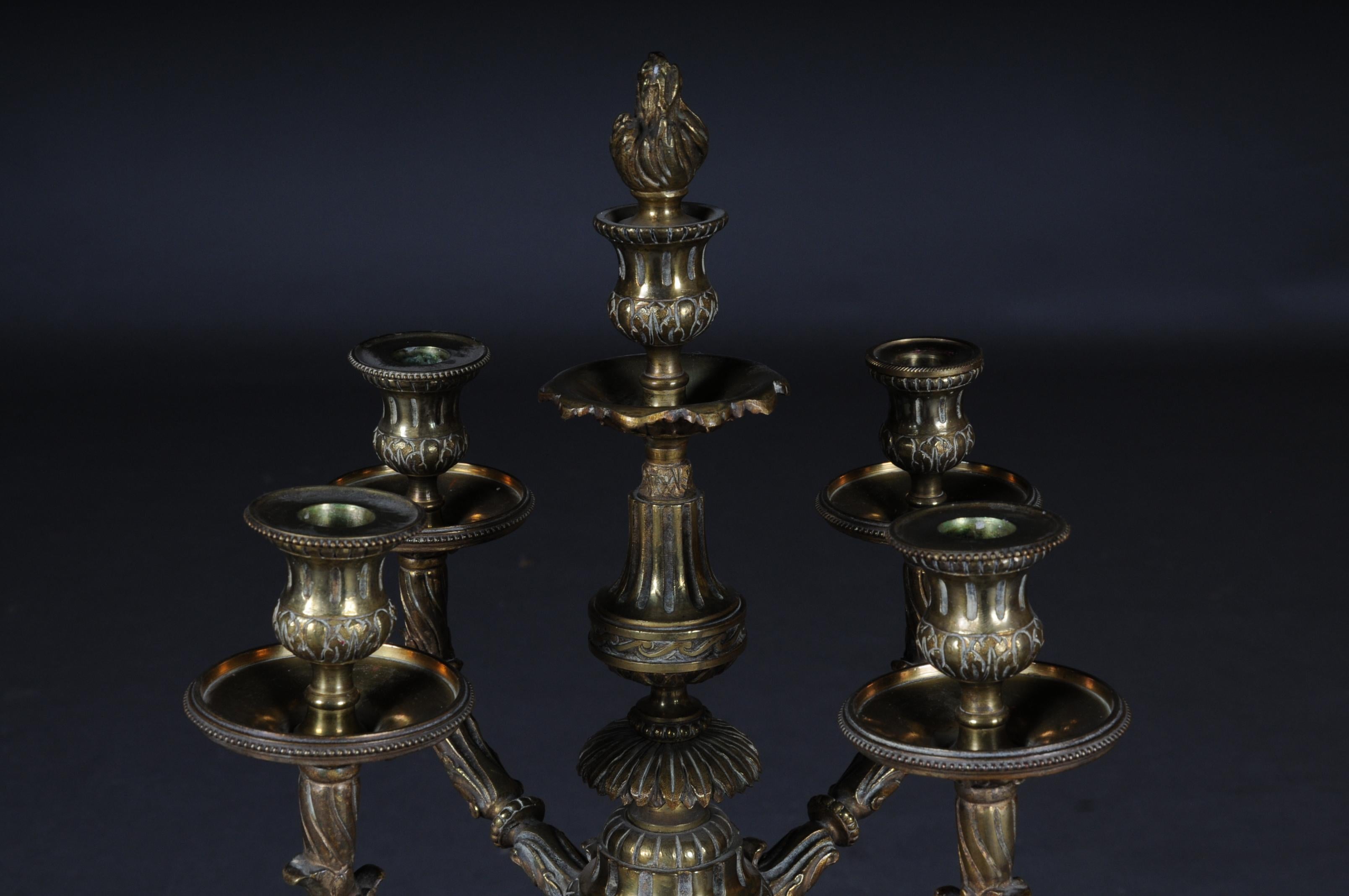 Antique French Bronze Candelabra / Candelabro Louis Seize XVI in vendita 8