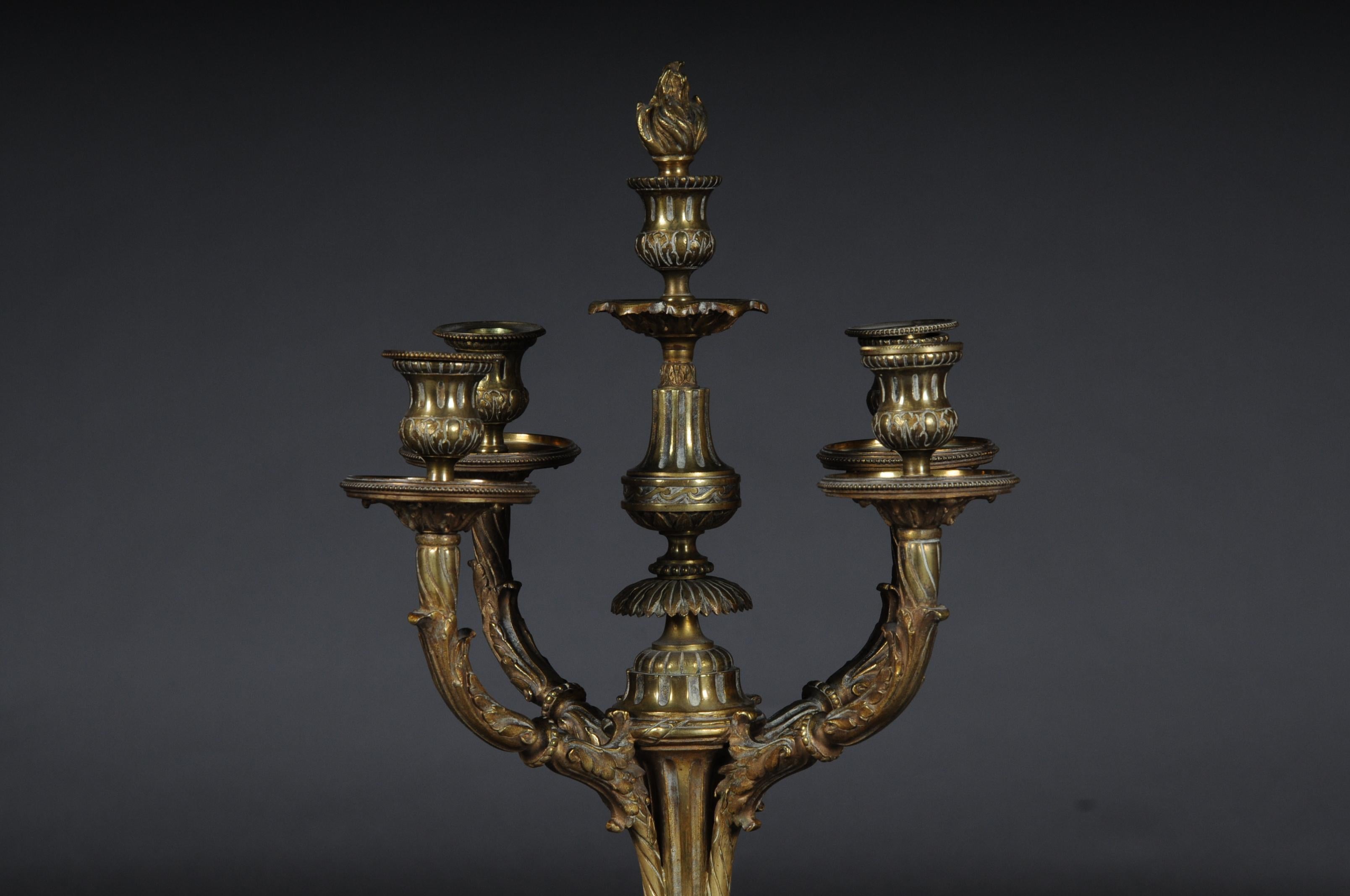 Early 20th Century Antique French Bronze Candelabra / Candelabra Louis Seize XVI For Sale