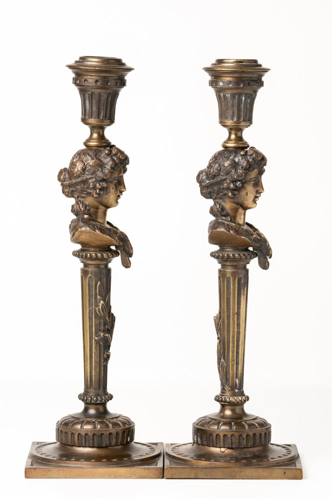 Antique French Bronze Candleholders 3