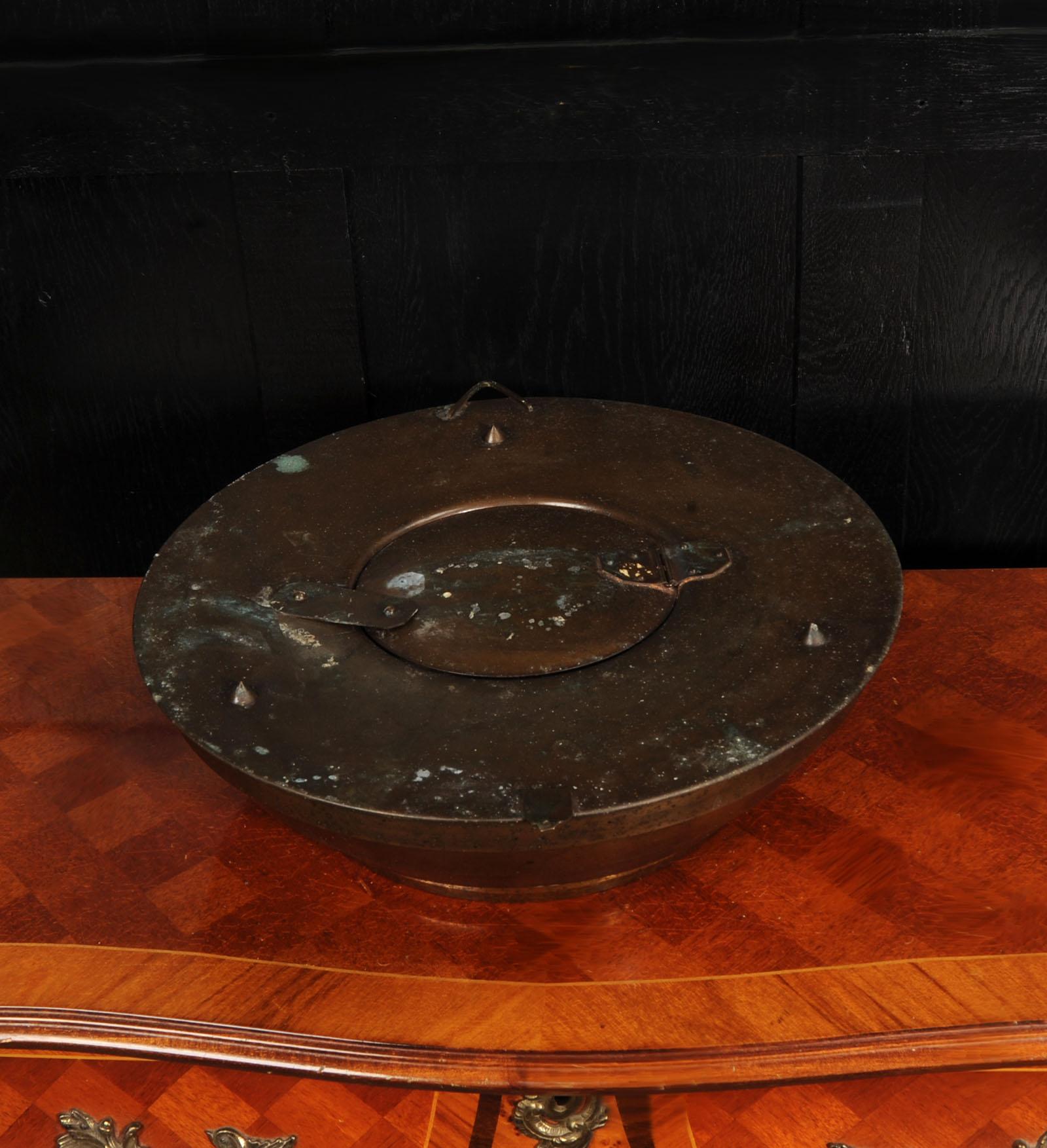 Antique French Bronze cased wall clock LARGE Industrial Sté Ouvriers Horlogers For Sale 10