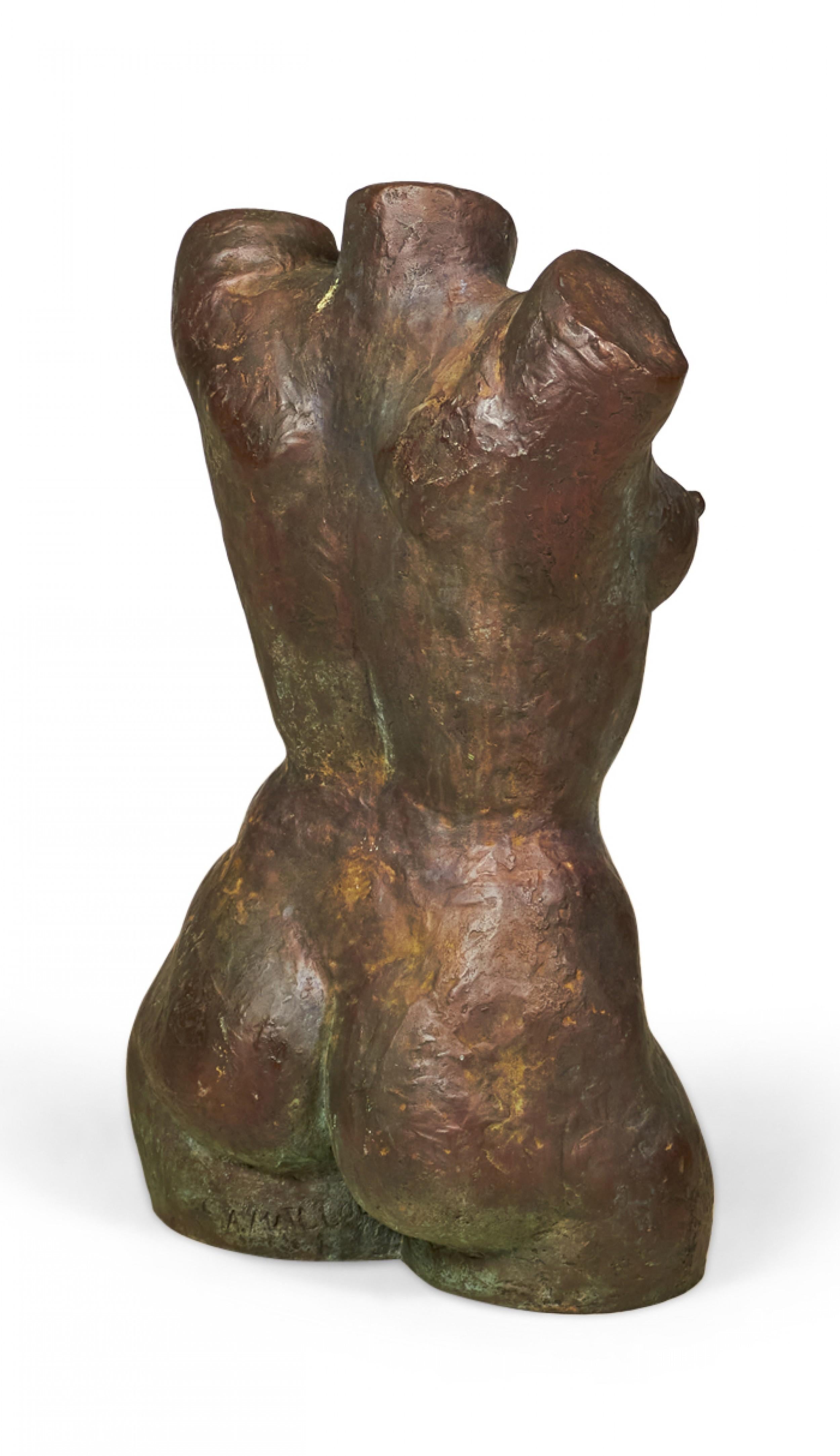 Metal Antique French Bronze Cast Sculpture of a Female Torso (manner of Aristide Maill For Sale