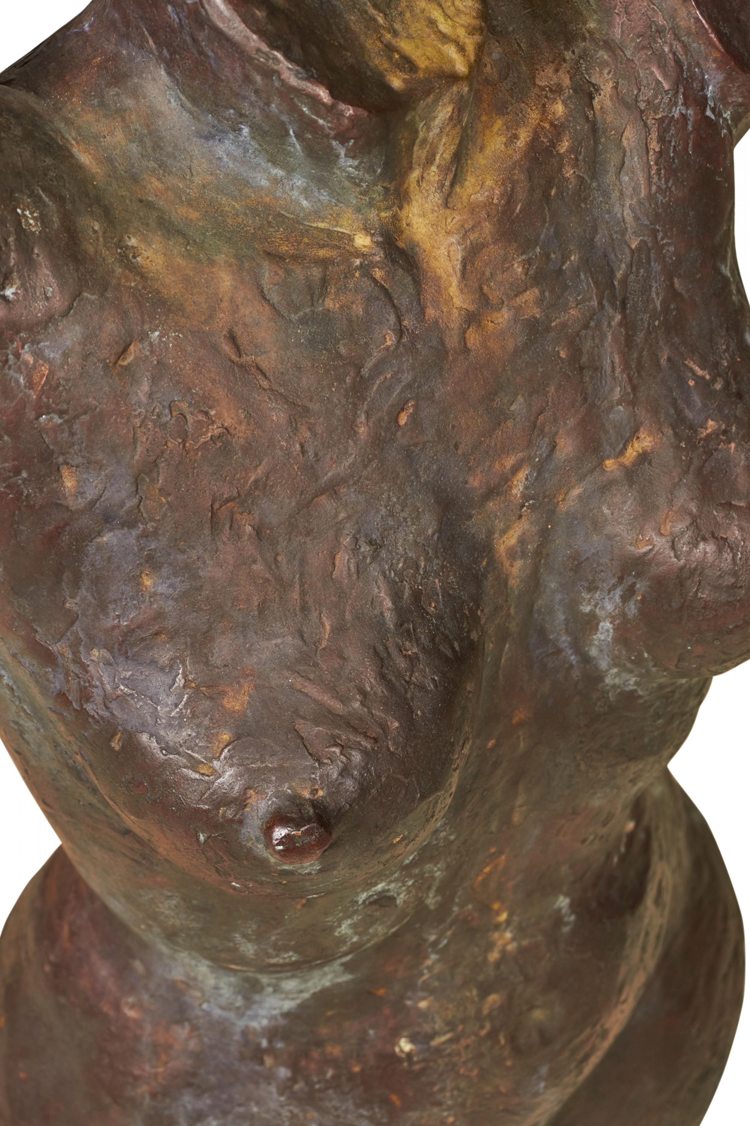 Antike französische Bronzeskulptur eines weiblichen Torso aus Bronzeguss (nach Aristide Maill im Angebot 2