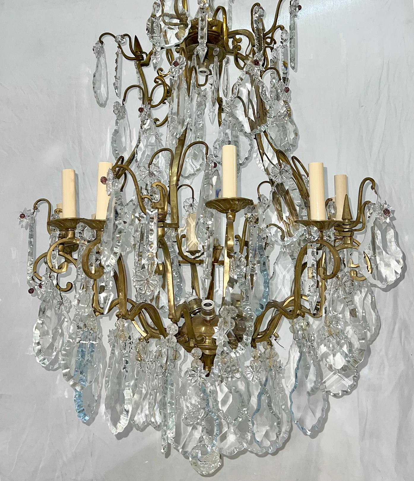 Early 20th Century Antique French Bronze Chandelier For Sale