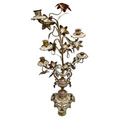 Antique French Bronze Church Candelabra