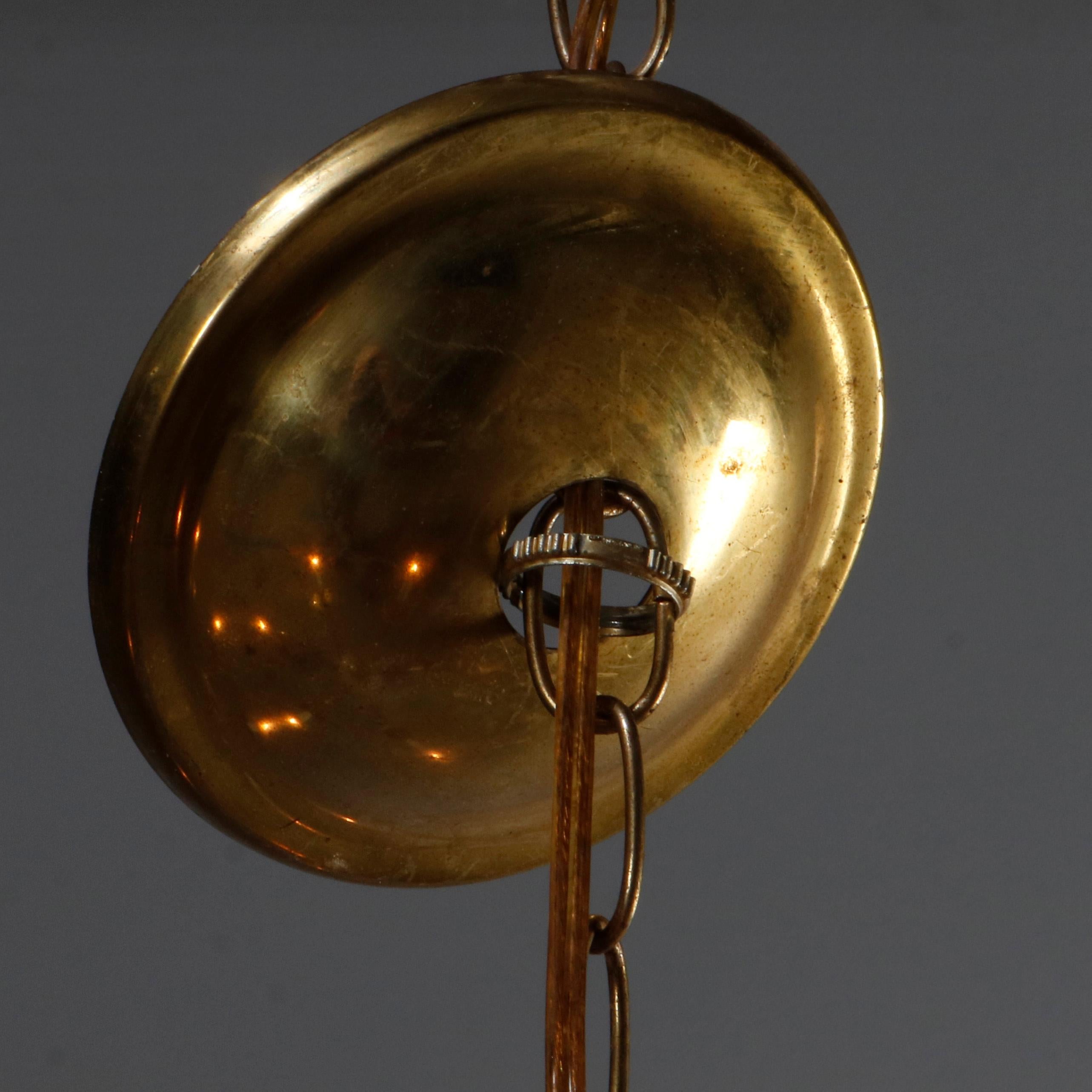 Antiker französischer 6-Licht-Kronleuchter aus Bronze und Kristall, um 1930 im Angebot 6