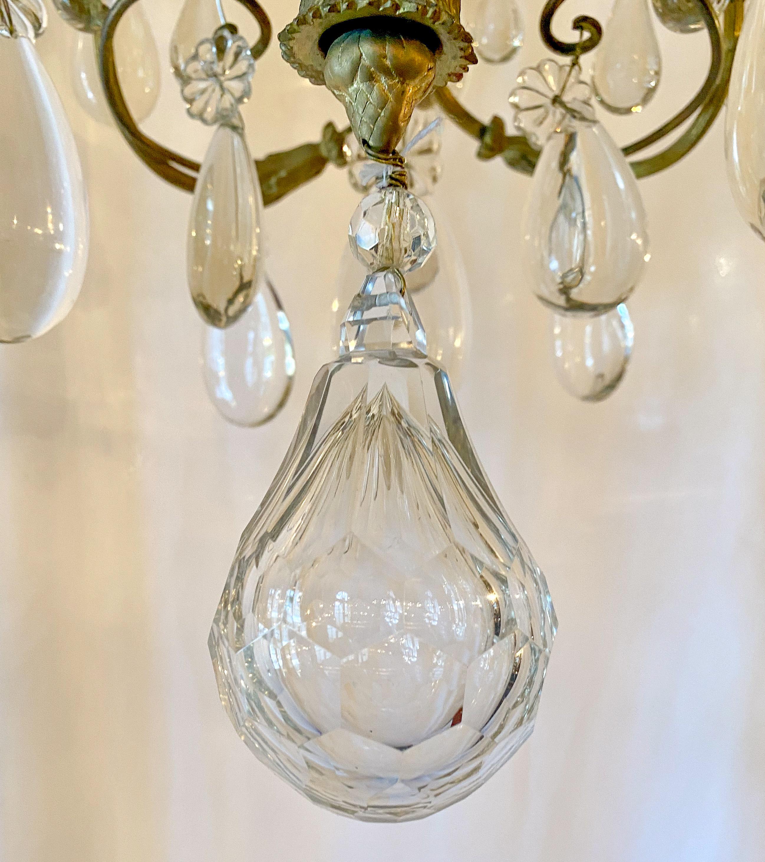 Antique French Bronze Crystal Chandelier, circa 1880-1890 For Sale 6