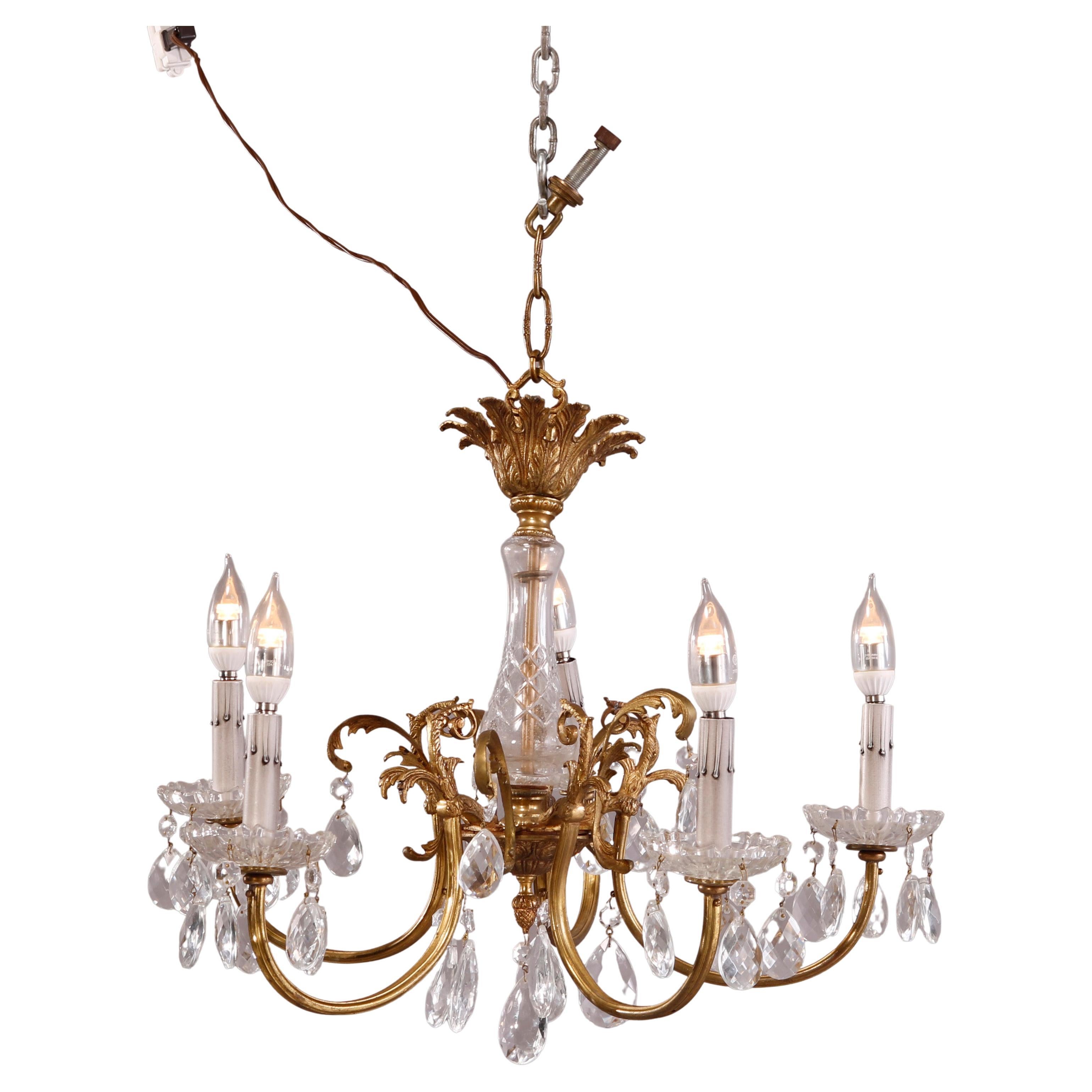 Classic Five Light Antique Spanish Revival Chandelier at 1stDibs