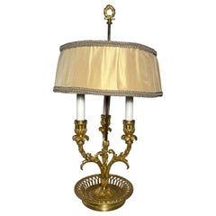 Antique French Bronze D' Ore Bouillet Lamp, Circa 1890