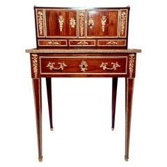 Antique French Bronze D' Ore Mounted Escritoire Writing Desk, Circa 1890