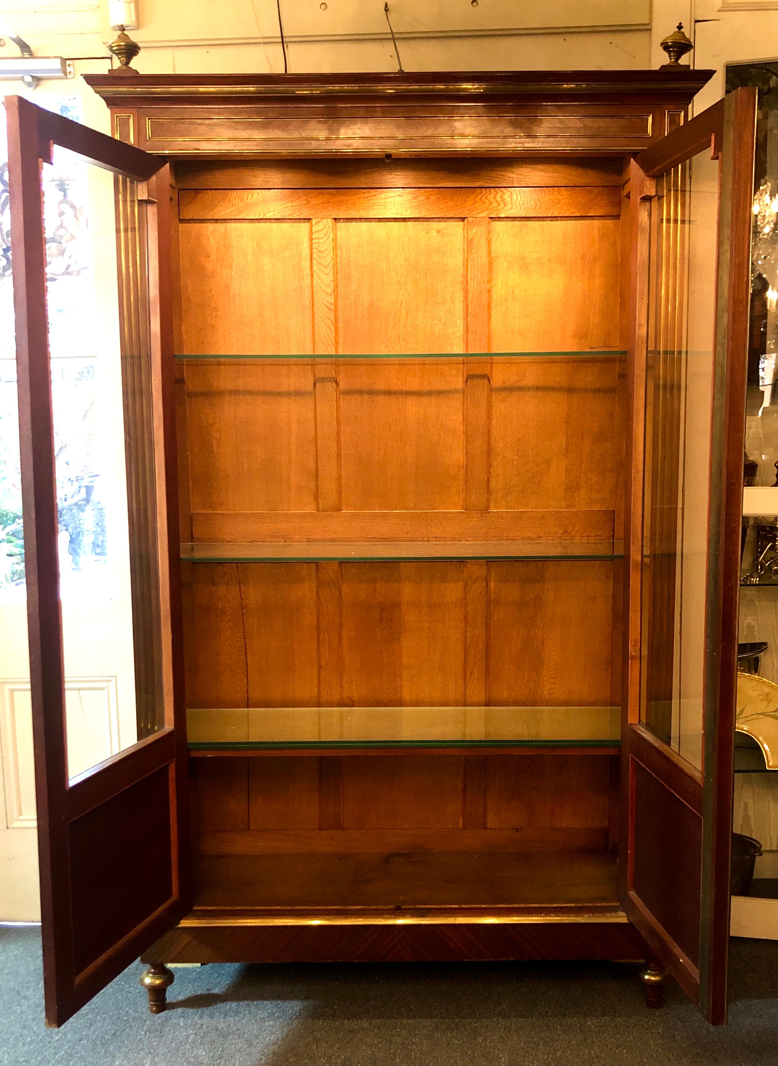 Antique French bronze D' Ore mounted mahogany display cabinet circa 1880