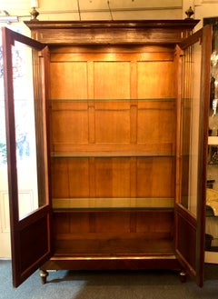 Antique French Bronze D' Ore Mounted Mahogany Display Cabinet Circa 1880