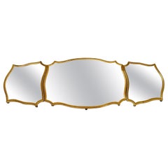 Antique French Bronze D' Ore Three Piece Mirrored Plateau, Circa 1890.