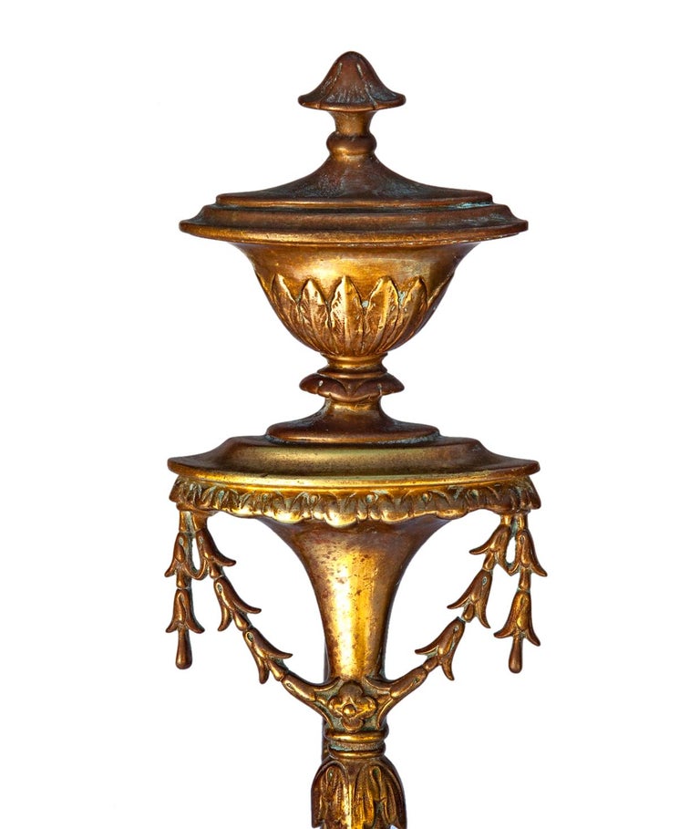 Antique French Bronze Decorative Fireplace Andirons For Sale at 1stDibs