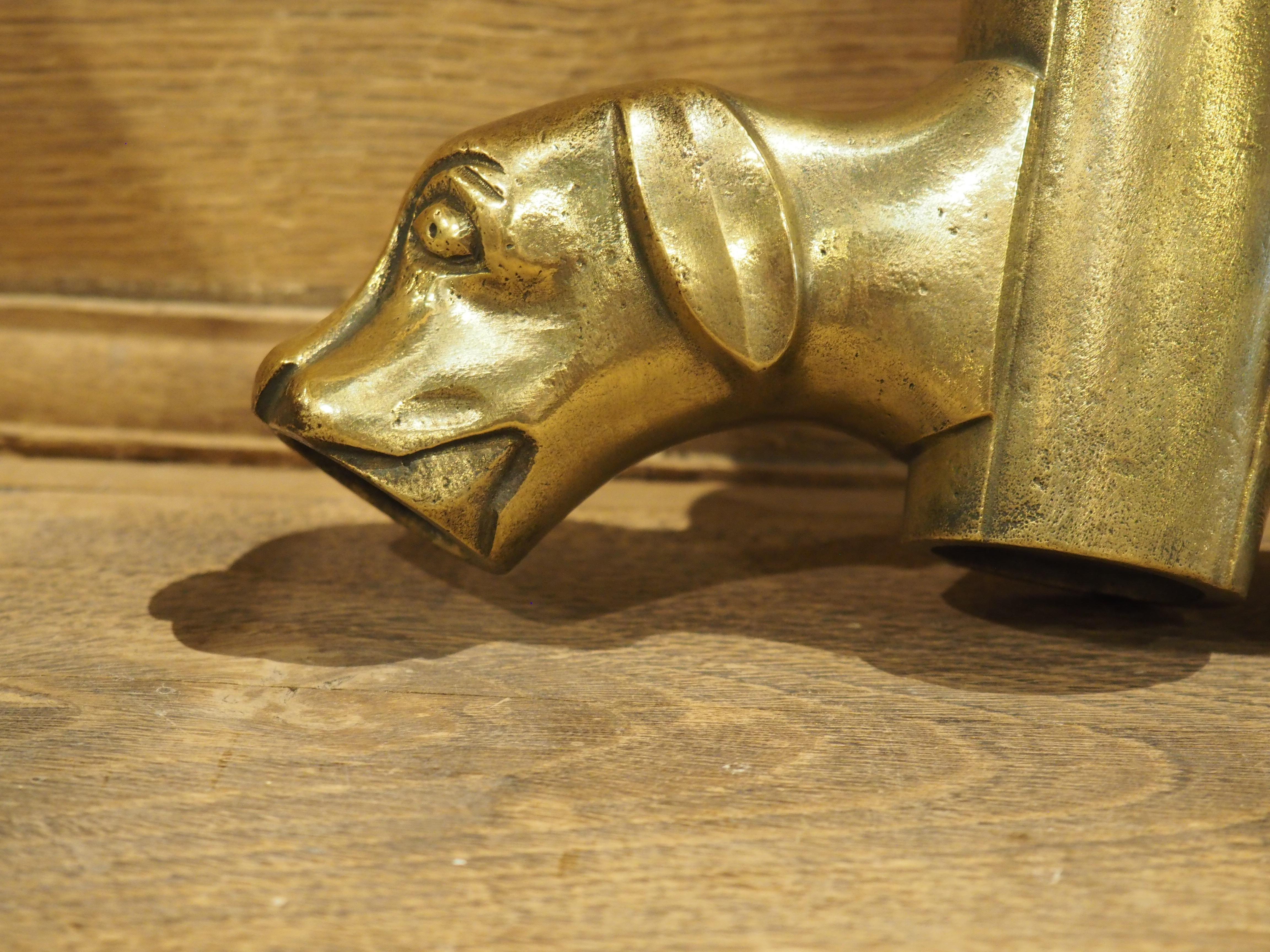 Antique French Bronze Dog Form Wine Barrel Spout, Circa 1870 In Good Condition For Sale In Dallas, TX