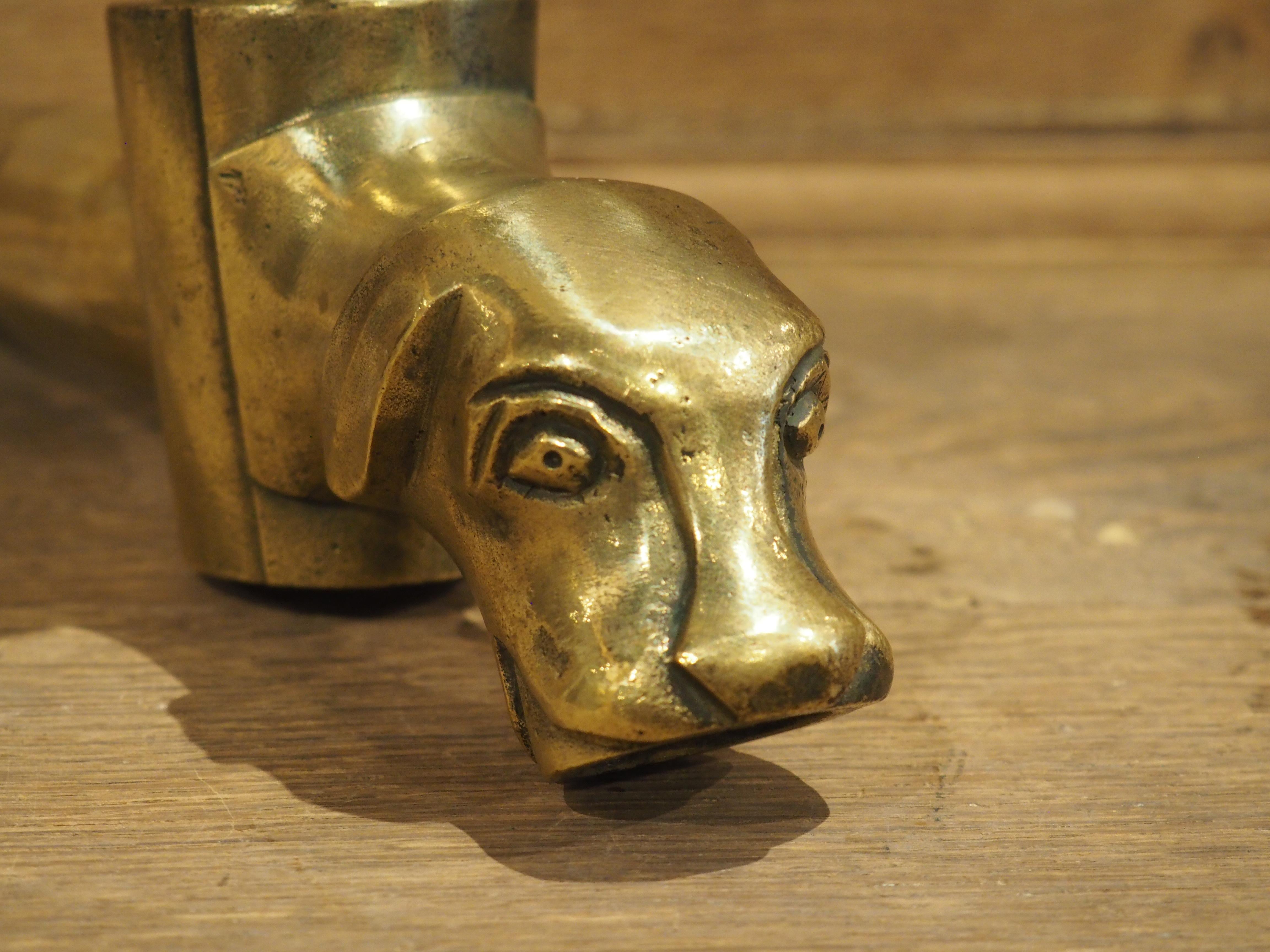 19th Century Antique French Bronze Dog Form Wine Barrel Spout, Circa 1870 For Sale