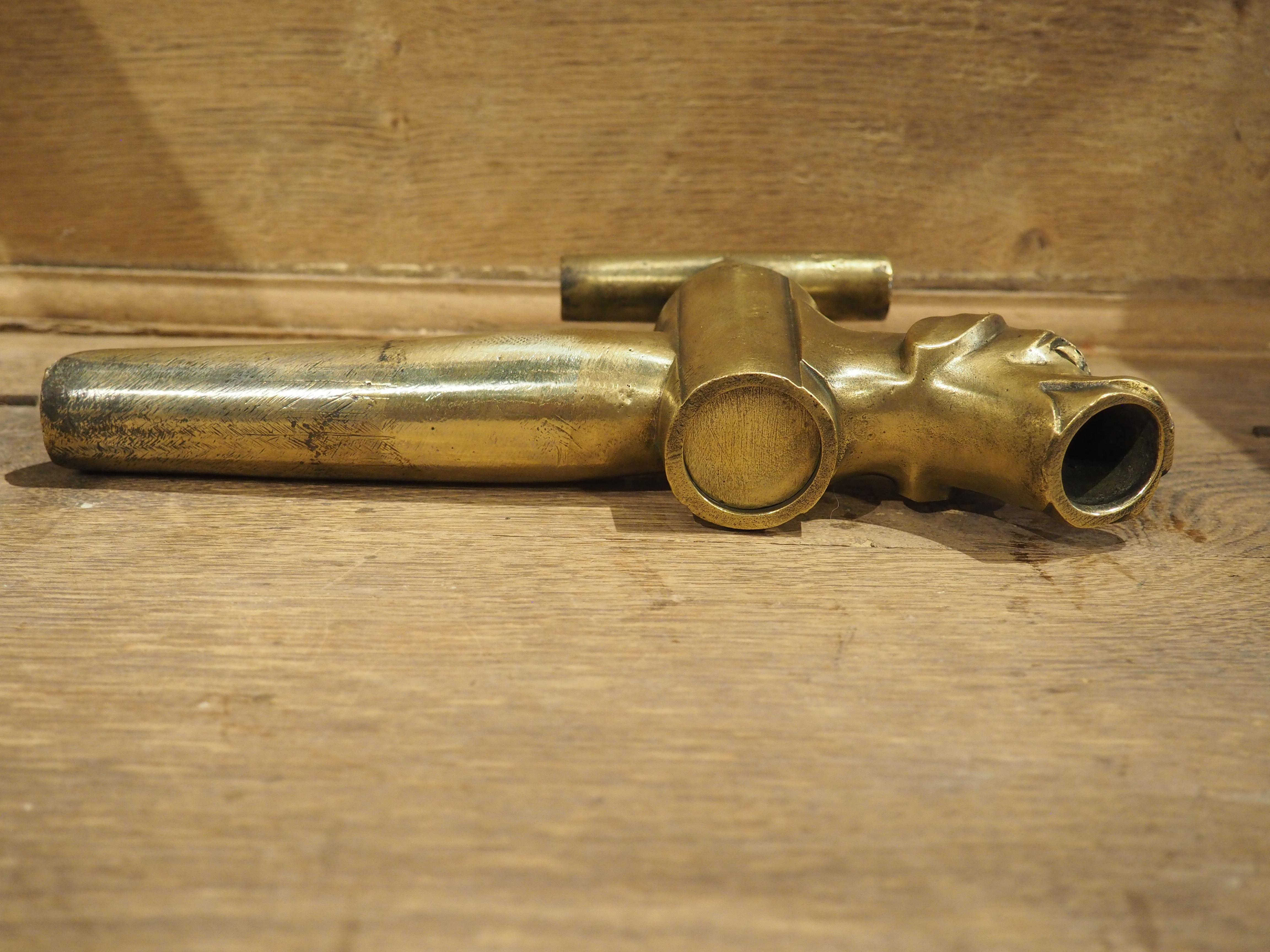 Antique French Bronze Dog Form Wine Barrel Spout, Circa 1870 For Sale 2