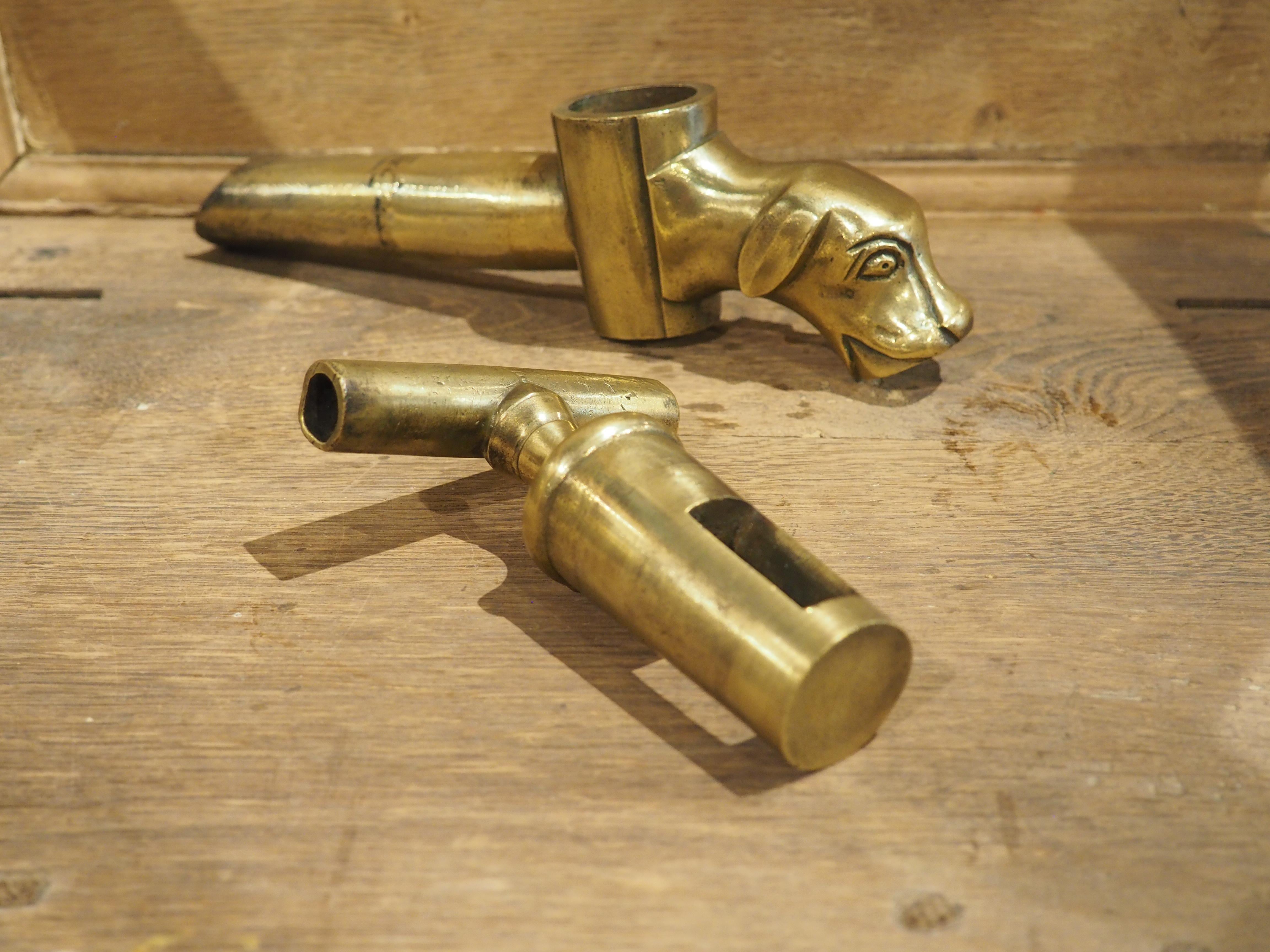 Antique French Bronze Dog Form Wine Barrel Spout, Circa 1870 For Sale 3
