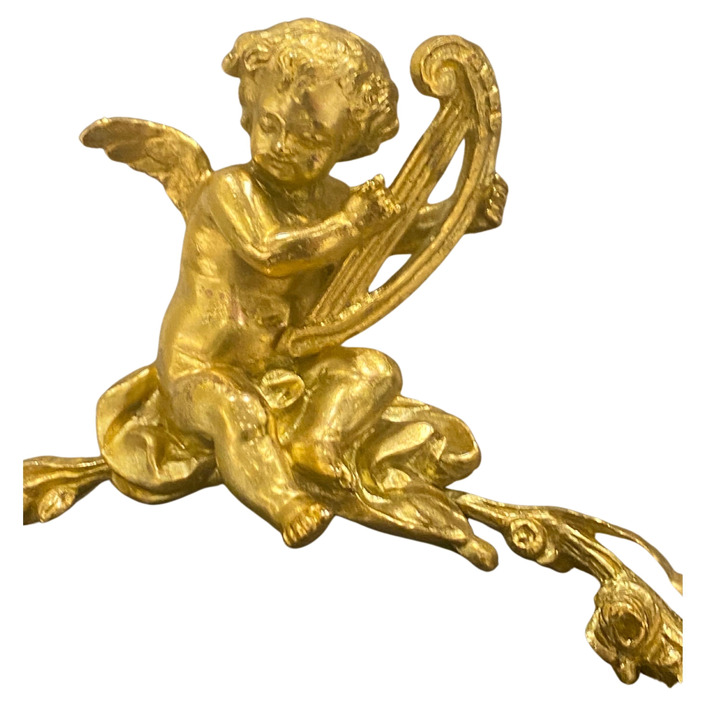 Mid-19th Century Antique French Bronze Dore 3 Piece Clock Set Cherubs Putti After Clodion Ca 1860 For Sale