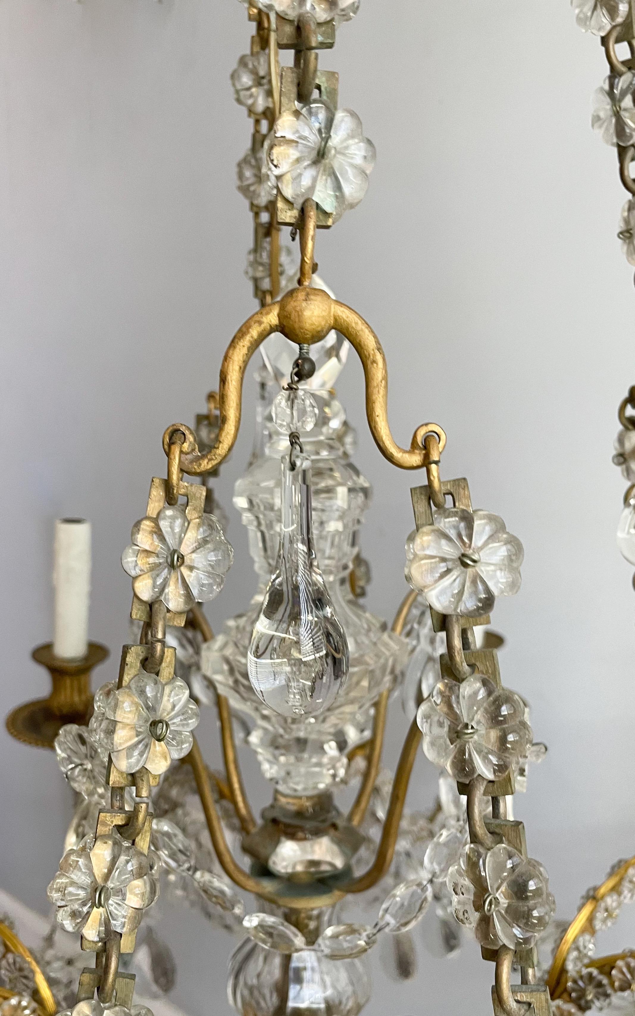 Antique French Bronze-Doré And Crystal Chandelier  2
