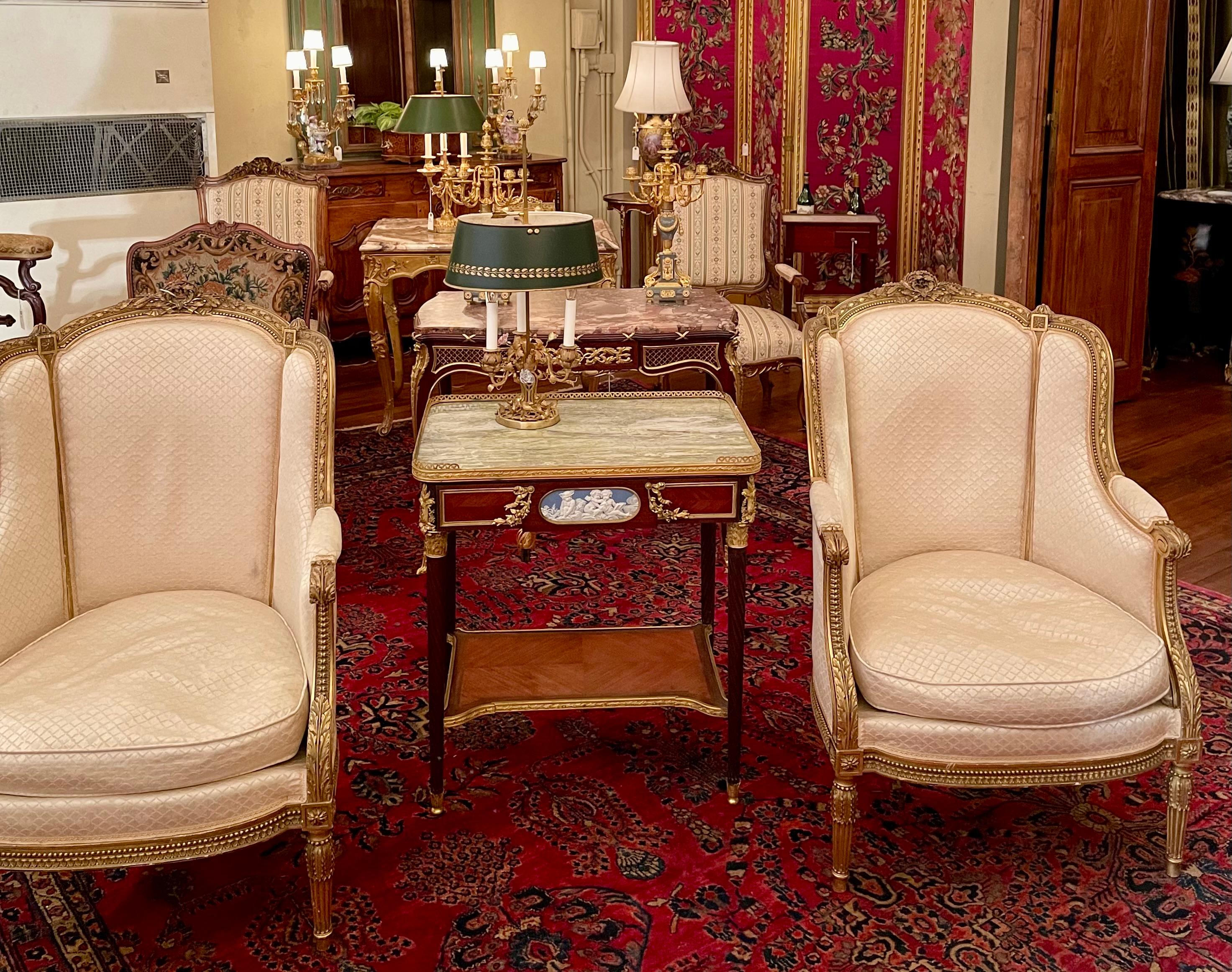 Antique Lampe Bouillotte D'Oré en bronze avec fleurs de Dresde, Circa 1890. en vente 6