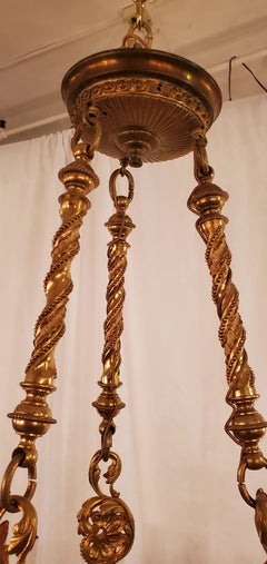 Antique French Bronze D'ore Chandelier, circa 1880