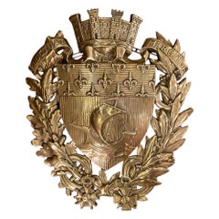 Antique French Bronze D
Oré Coat of Arms of City of Paris, Circa 1890-1900.
