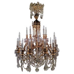 Antique French Bronze D'ore Crystal Chandelier, circa 1880