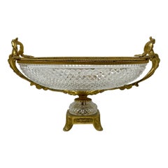 Centrotavola in cristallo tagliato Antique French Bronze D'ore