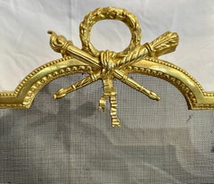 Antique French Bronze D'Ore Fire Screen, Circa 1875-1895.