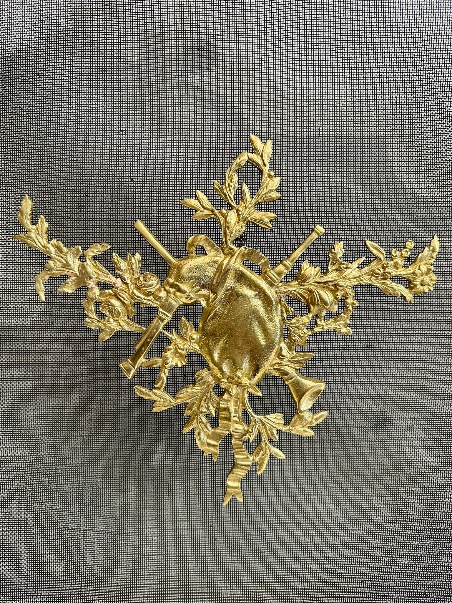 19th Century Antique French Bronze D'Ore Fire Screen, Circa 1875-1895. For Sale