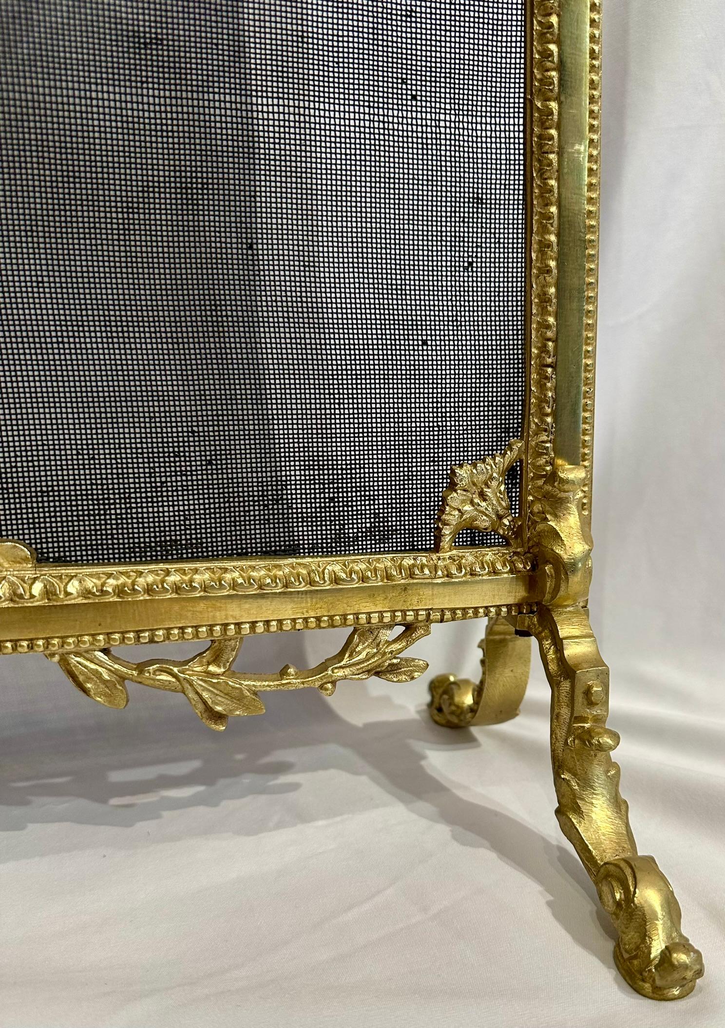 Antique French Bronze D'Ore Fire Screen, Circa 1875-1895. For Sale 1
