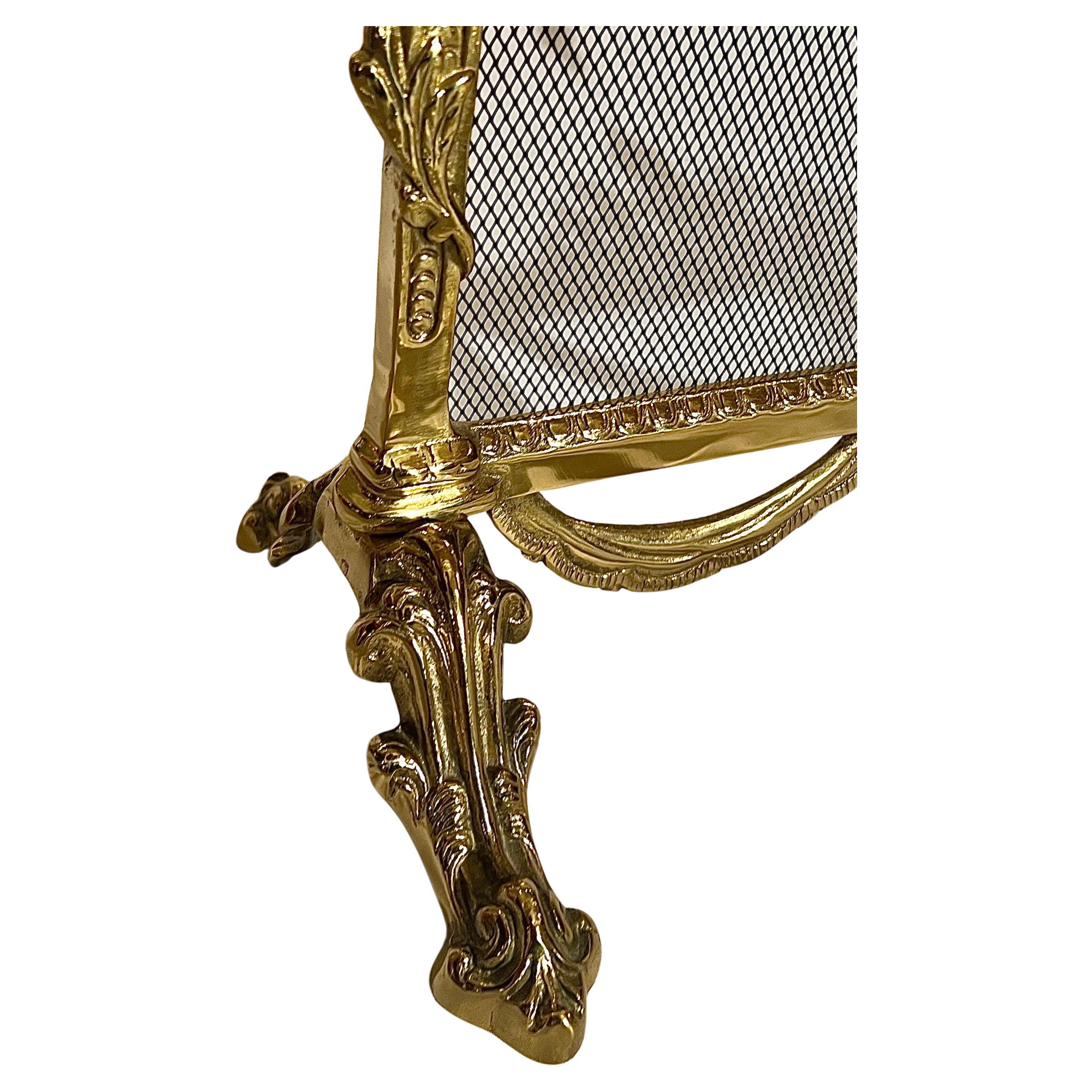 Pare-feu français en bronze d'or, vers 1950-60 Bon état - En vente à New Orleans, LA