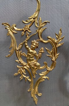 Antique French Bronze D'ore Fire Screen