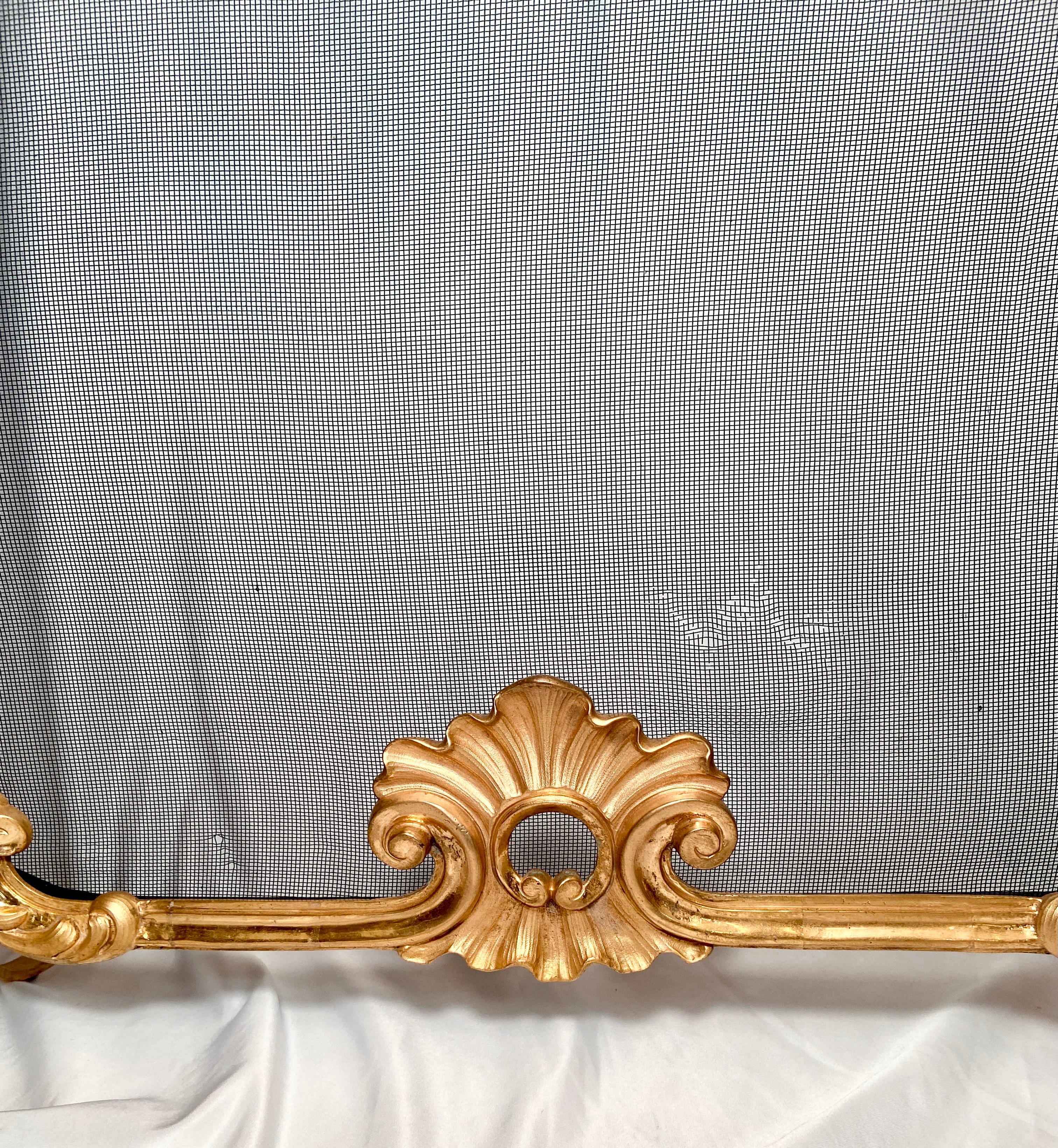 Antique French Bronze D'ore Firescreen, Circa 1880 In Good Condition For Sale In New Orleans, LA