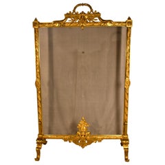 Antique French Bronze D'ore Firescreen