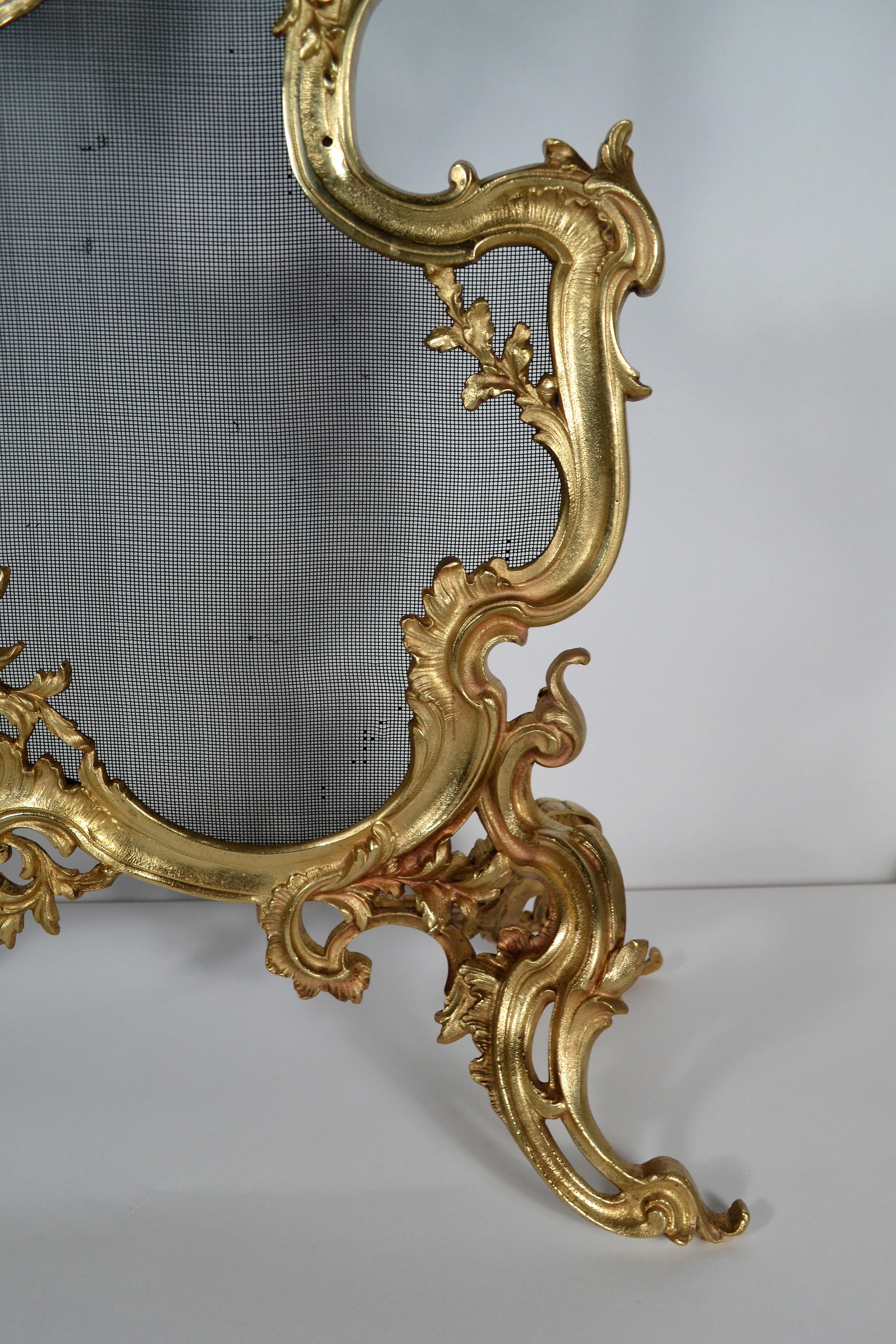 XIX secolo Parafuoco Antique French Bronze D'ore Napoleone III in vendita