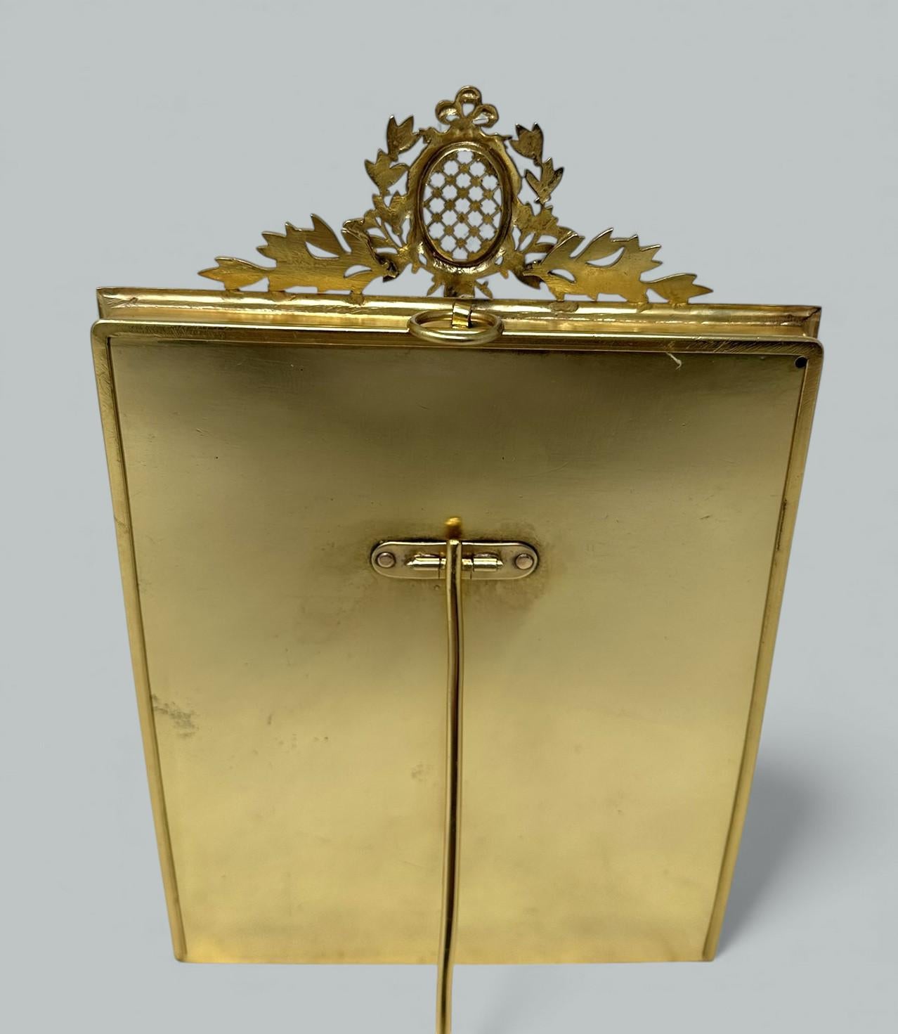 Antique French Bronze Dore Ormolu Portrait Foto Fotografie Bilderrahmen Seide (19. Jahrhundert) im Angebot