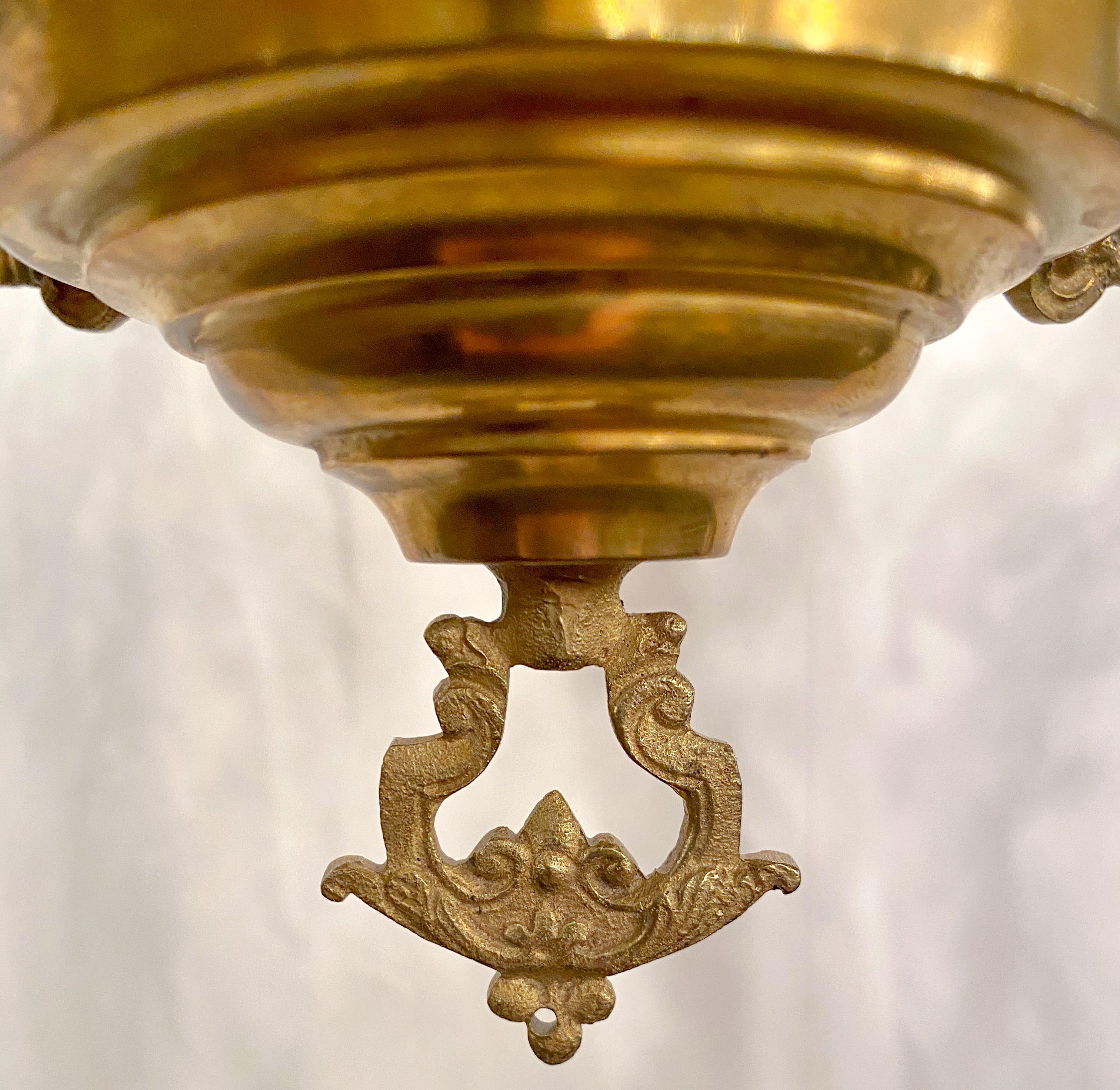 Antique French Bronze Doré Porcelain Chandelier, circa 1890 In Good Condition In New Orleans, LA