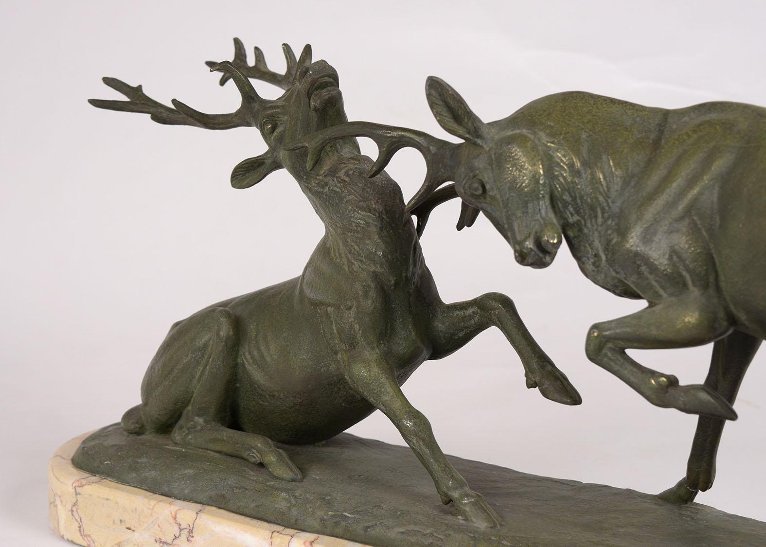Neoclassical Bronze Elk Sculpture